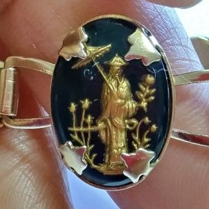 Goldplated vintage chinese medals bracelet.